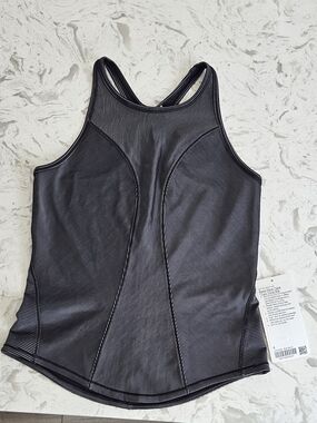 Lululemon Womens Size 6 Tank Top Base Pace Ribbed Knit Black Racer Back NWT